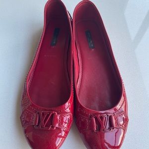 Louis Vuitton Red leather Flats